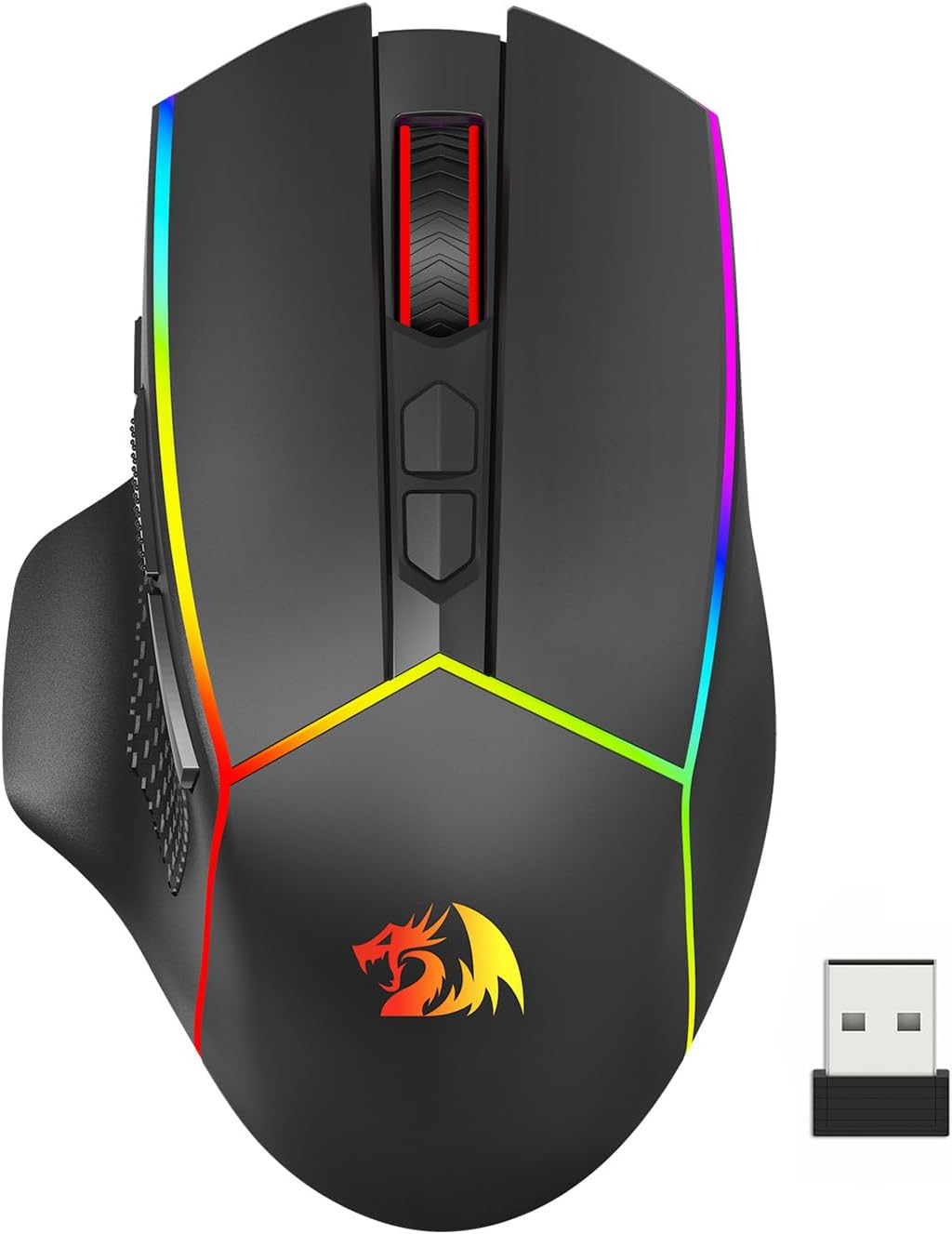 Redragon Tri-Mode Wireless Gaming Mouse with 2.4G USB-C Bluetooth Ergonomic Design