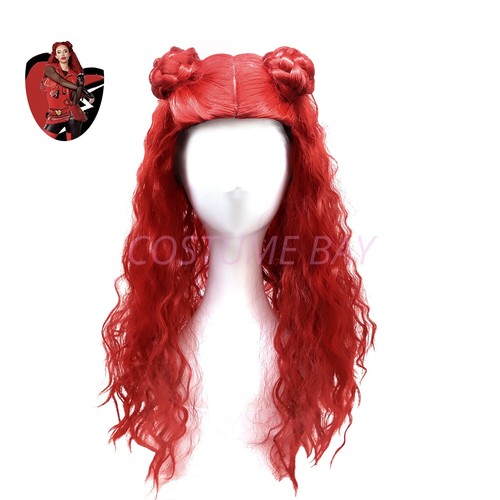 Red Descendants Wig Costume Cosplay Halloween Party Synthetic Hair Accessories - Picture 2 of 38