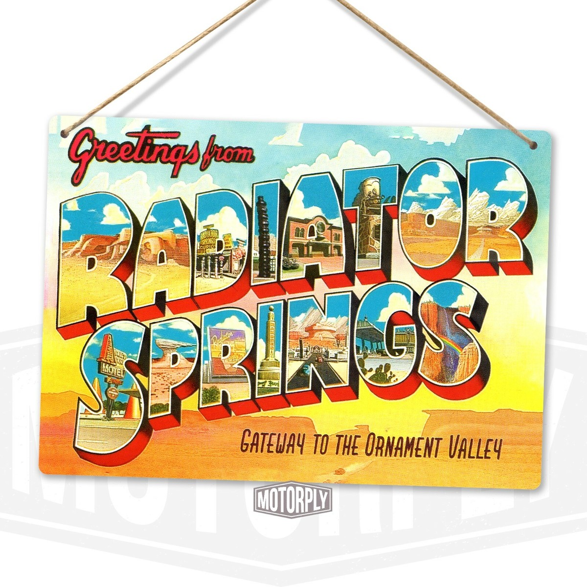 Metal Wall Sign - Radiator Springs - Disney Lightning Pixar