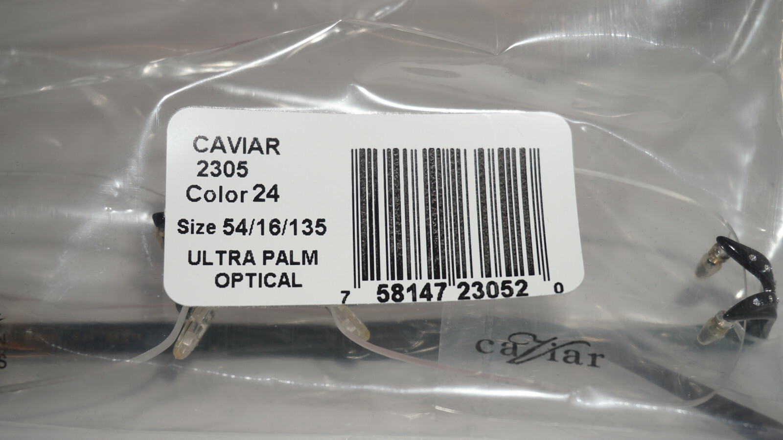 Caviar Eyeglasses New Black Rimless Austrain Crystals M2305 C24 54 16 ...