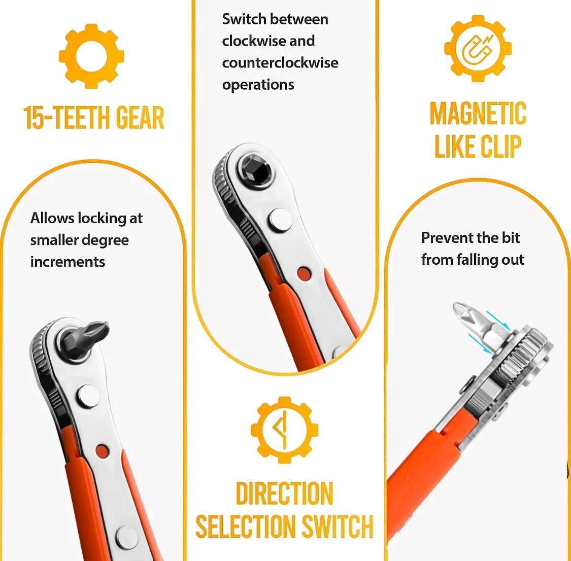 1/4" Right Angle Ratchet Wrench Screwdriver Pocket Home Car Furniture Repair 11P