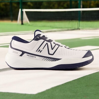 New Balance Men's 696v5 Tennis Pickleball Shoes White Navy