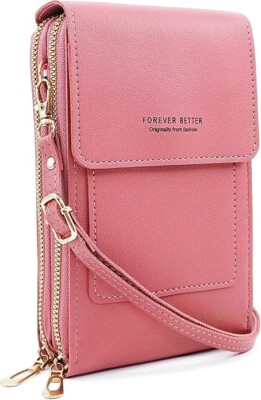 PORT & LOTUS Small Crossbody Handbags for Women Cell Phone Purse Pink