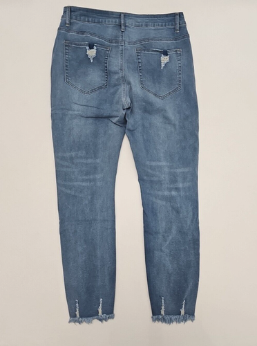 Mid Rise Distressed Jeans Blue Jeans Ripped Stretch Denim Jeans Size XL - Picture 7 of 7