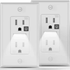 Receptacle Outlet with Night Light,Tamper Resistant Electrical Wall Outlets,Resi