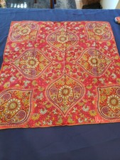 Vintage VERA NEUMANN Scarf 1960s 31x31" Bohemian Colors Polyester Beautiful