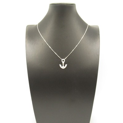 LIART K18WG anchor diamond necklace