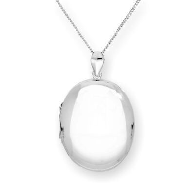 Großes ovales Medaillon Sterlingsilber an Kette 16 - 24 Zoll Liebe Familie