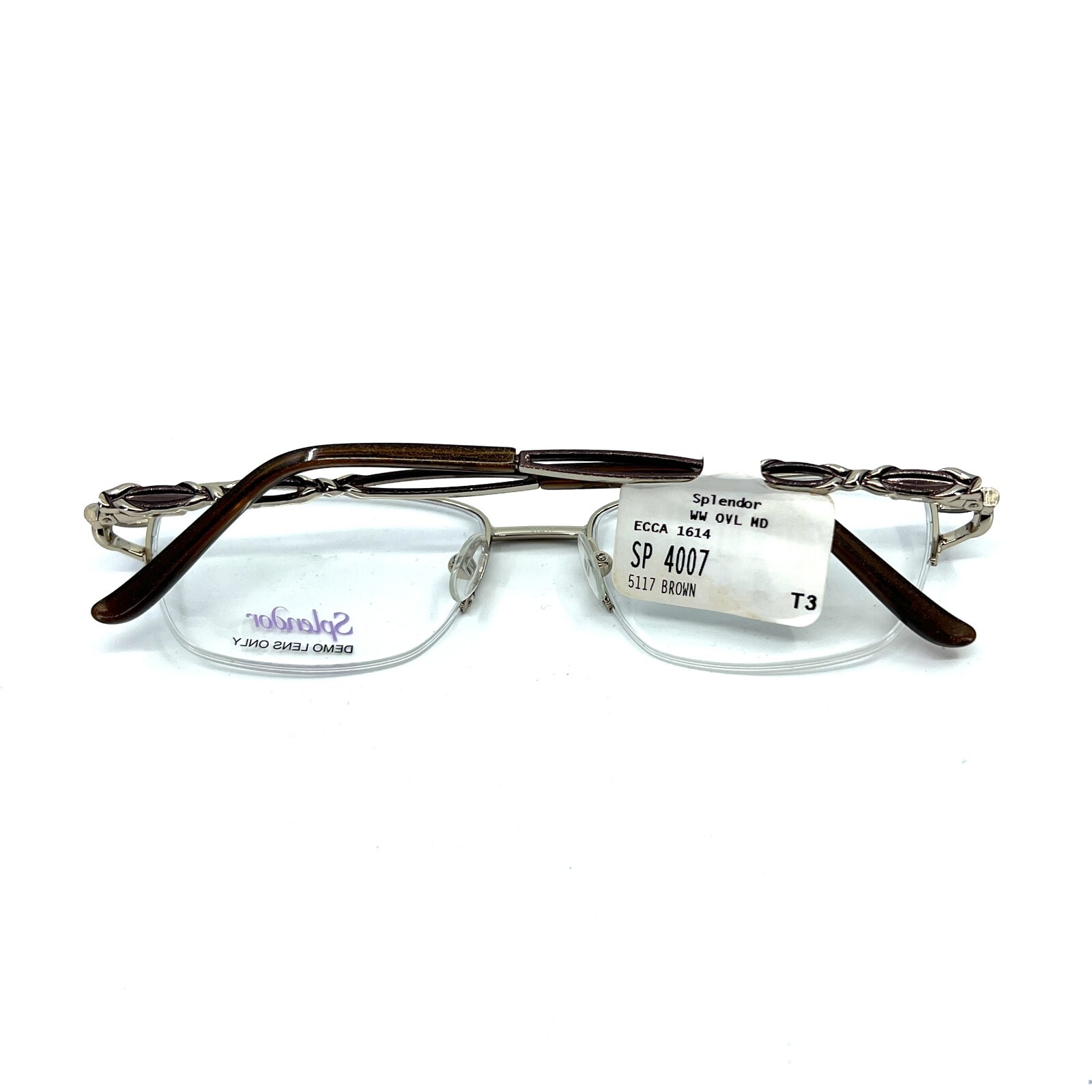 Splendor SP 4007 BR Brown Round half Rim Eyeglasses Frame 51[]17 135mm ...