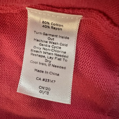 Talbots Womens Petites Pima Cardigan Medium Light Coral Button Up Sweater - Picture 9 of 10