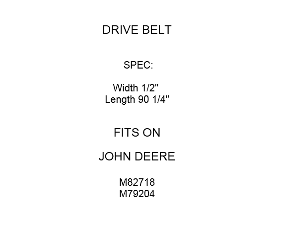Replacement V-Belt For John Deere – Fits Models Using M79204, M82718 (6-Month Warranty)