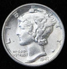 1941 USA - ONE DIME - .900 SILVER - Mercury Dime - WWII era - Nice Dime