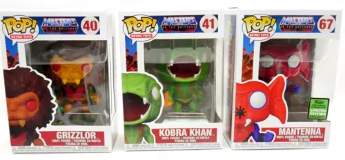 New Funko POP Figures- #40 Grizzlor #41 Kobra Khan #67 Mantenna Masters Universe