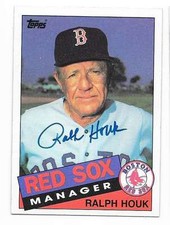 RALPH HOUK 1985 TOPPS AUTOGRAPHED SIGNED # 11 BOSTON RED SOX DECEASED