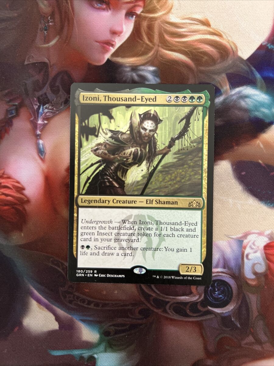 Izoni, Thousand-Eyed 1x FOIL GRN MTG Guilds of Ravnica Rare MINT black green Izoni, Thousand-Eyed 1x FOIL GRN MTG Guilds of Ravnica Rare MINT black green