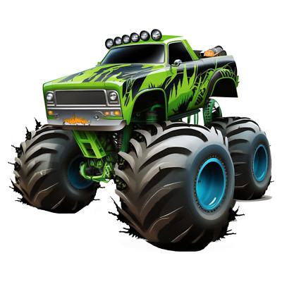 4X Autoaufkleber Sticker Monstertruck Aufkleber 9X9 cm
