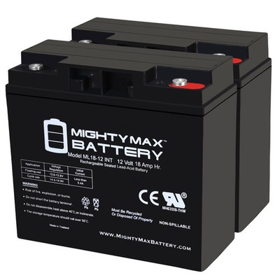Mighty Max 12V 18AH SLA INT Replacement Battery for Alante Jr MKB ES17 - 2 Pack