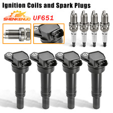 Set of 4 Ignition Coil Pack and Spark Plug For Hyundai Kia Elantra Tucson Forte