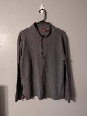 L.L. Bean Size S Henley Knit Gray Cotton Long Sleeve 0 BKF2 Men s