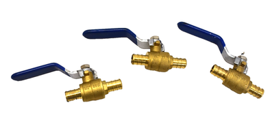 #ad #ad Lot of 3 Brass Ball Valves Cold Water On Off Switch NSF61 9 1 2quot; x 1 2quot; Blue $10.99