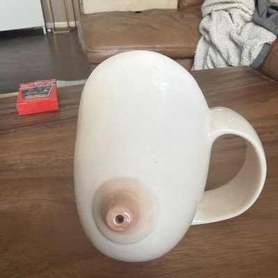 Vtg Ceramic Boob Breast Novelty Sipper Coffee Cup Mug Nipple Spout Has  Cracks | eBay