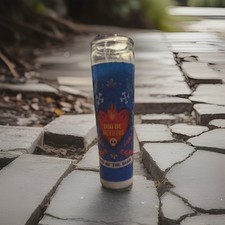Día de Muertos Vela Mexicana de Vidrio Azul Ed Estilo Resistente Habitación Chill