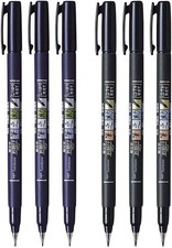 Tombow Fudenosuke Brush Pen, 6-Pack, Hard Tip 1 Count Pack of 6 , Black