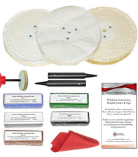 Bench Grinder Metal Polishing Kit Aluminium Alloys Steel Stainless 6" x 1/2"