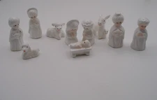 Miniature Nativity set Figurines – 10 Piece  Set, White, taiwan