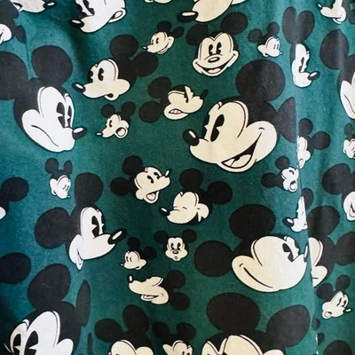 H&M x Disney Unisex Mickey Mouse All-Over Print Button Down Shirt Green Size M - Image 1 of 4