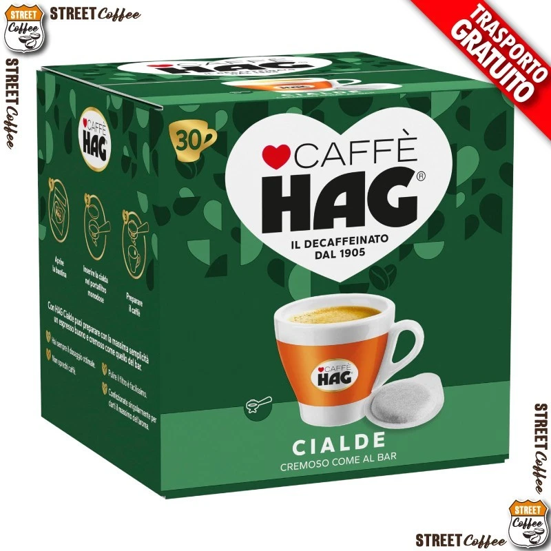 30 60 90 150 300 Cialde Filtro carta caffè HAG ESE 44mm Decaffeinato Deca Dek