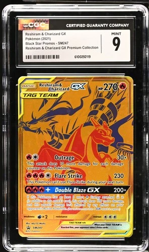 RESHIRAM & CHARIZARD GX Sun & Moon Promo #SM247 CGC 9 Pokemon