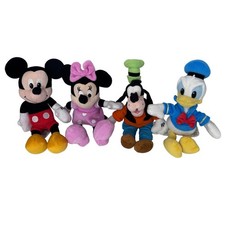 Disney Lot 4 piece Mickey Minnie Mouse Plush Doll Goofy Donald Duck Stuffed Toy