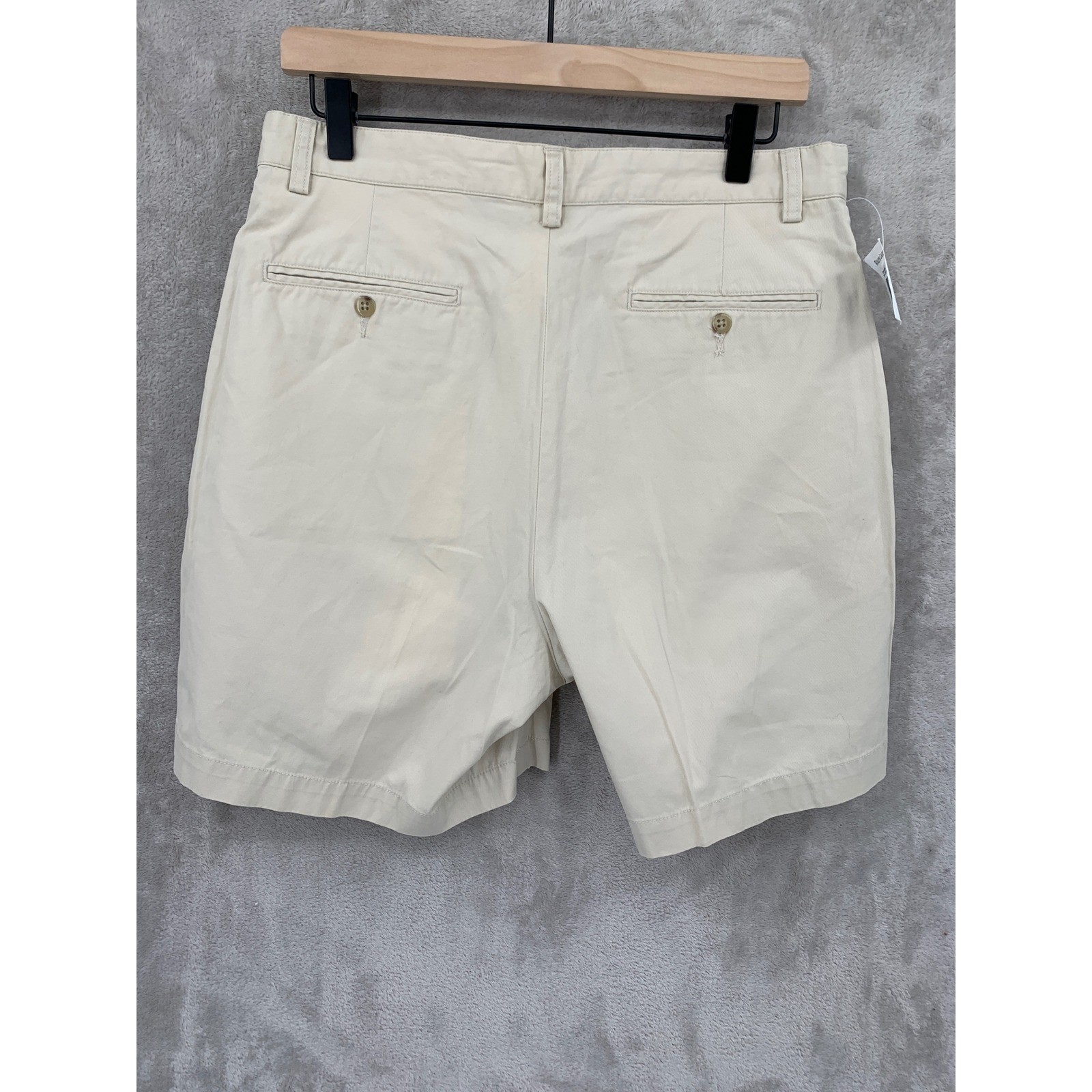 Vintage Polo Ralph Lauren Shorts Mens 32 The Andrew Beige Pleated Cotton NEW thumbnail 2