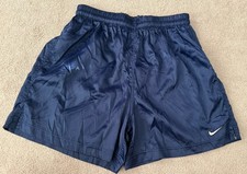 VINTAGE Y2K NIKE NYLON SATIN SHINY SHORTS Men s NAVY RARE- Size Large