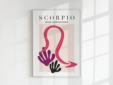 Artsy Scorpio Printable: Matisse Style Astrology Wall Art