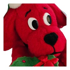 Scholastic Christmas Clifford the Big Red Dog With Wreath Beanbag Pals Plush 6"