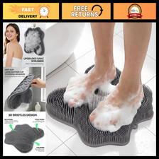 Silicone Shower Foot Scrubber Mat with Suction Cups - Exfoliating Bath Wash Pad