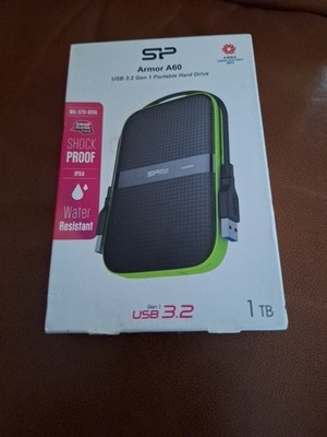 Silicon Power 1TB Armor A60 Shockproof Portable Hard Drive - SP010TBPHDA60S3K