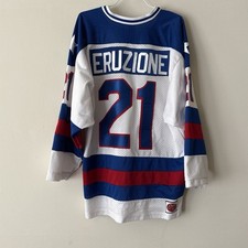 1980 MIKE ERUZIONE Olympic USA MIRACLE Hockey K1 Jersey White Medium