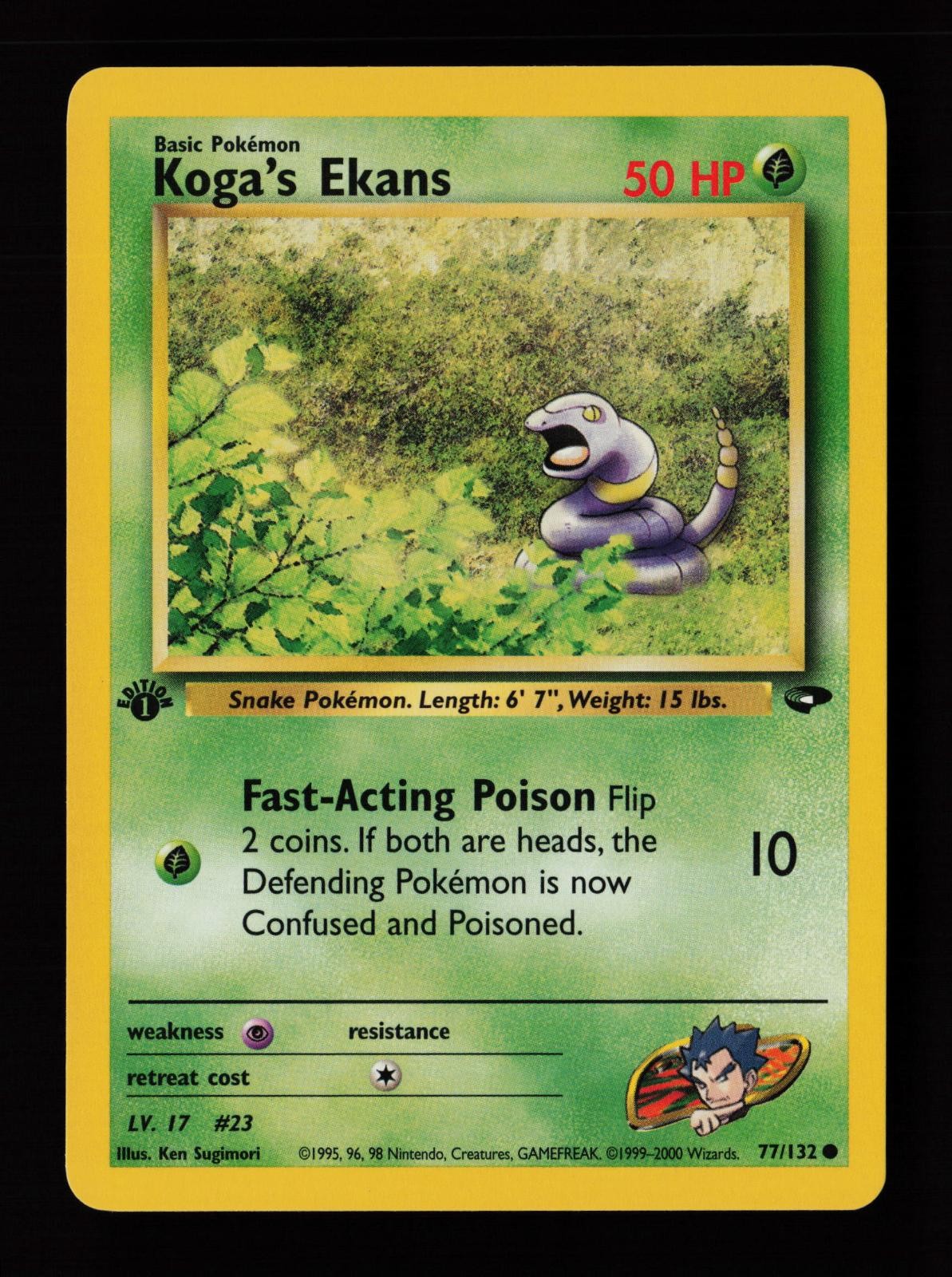 Koga's Ekans 77/132 1st Edition Common Gym Challenge Pokemon Cards