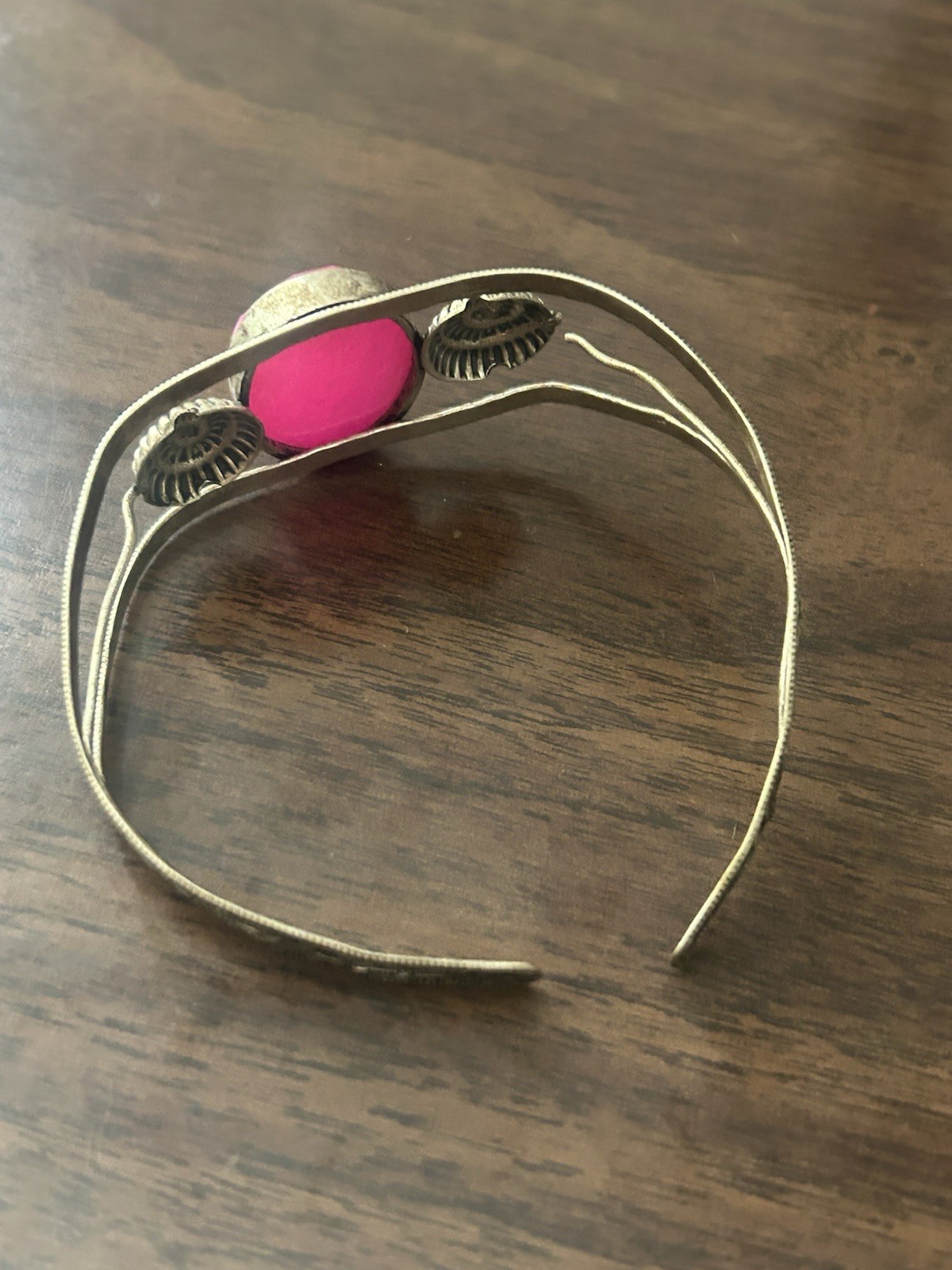 Sterling Silver Simulated Ruby Broken Bracelet In… - image 3