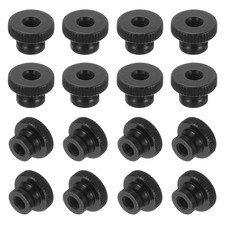 16Pcs Knurled Thumb Nuts M5x10mm Carbon Steel Nut Iron Round Knobs Black