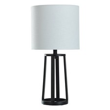 Modern Matte Black Table Lamp W/ Classic Drum Shade