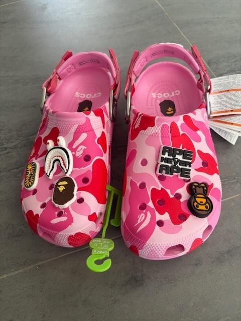 Pink BAPE (Bathing Ape) x CROCS - New - ALL SIZES + free gifts! | eBay