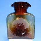 Blenko Glass Mid-Century Russet Red Water Bottle Double Spout Pitcher