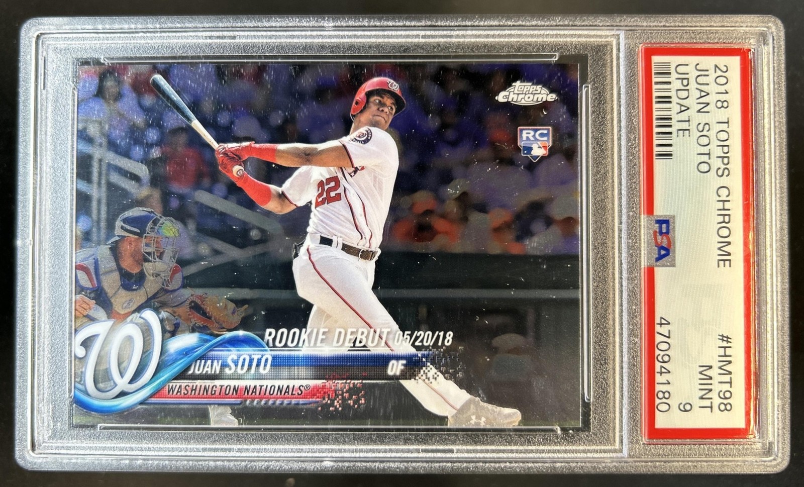 2018 Topps Chrome Update Juan Soto RC Rookie #HMT98 Nationals PSA 9 view 1