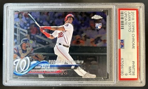 2018 Topps Chrome Update Juan Soto RC Rookie #HMT98 Nationals PSA 9