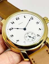 1922 Elgin 16S Grade 290 Marriage Display Back Wrist Pocket Watch / Vintage Rare