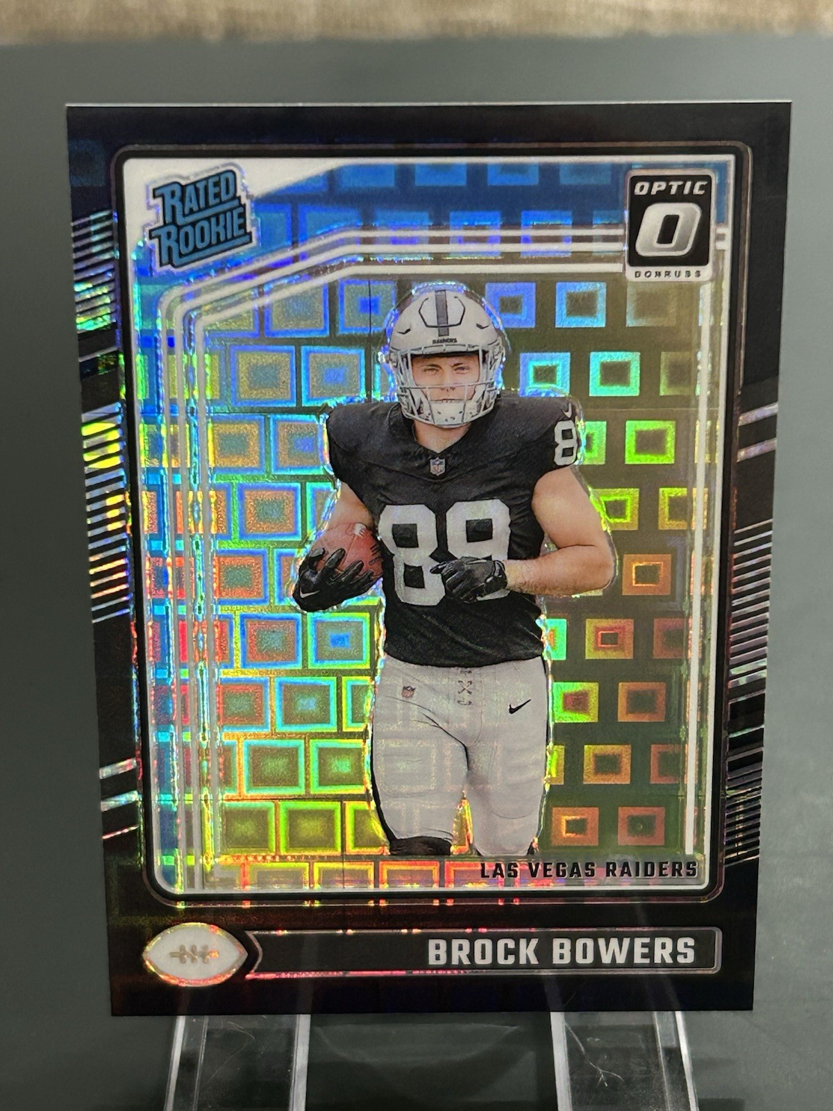 2024 Donruss Optic No. 215 BROCK BOWERS RATED ROOKIE BLACK PANDORA PRIZM /25